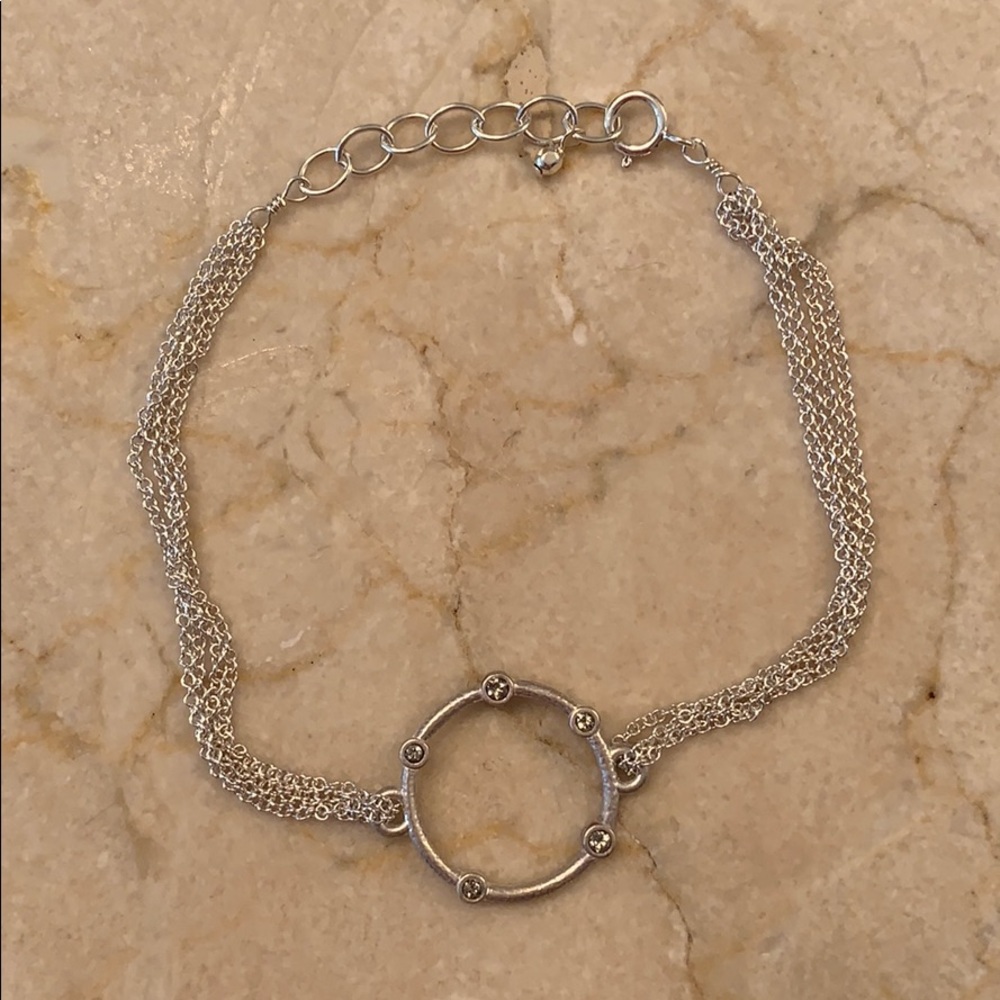 Crystal and silver bracelet